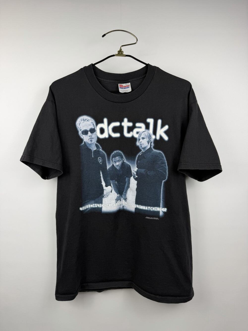 Vintage 1999 Dc Talk Supernatural Tour Tee God Is Here He Is Watching L 22x30